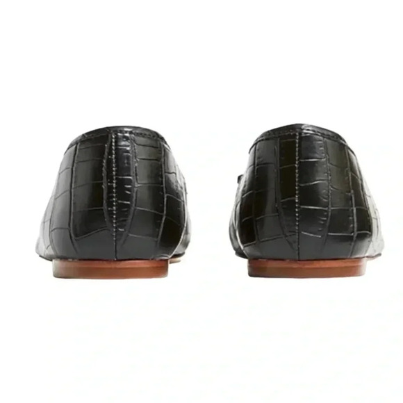 J. Crew Factory Black Croc-Embossed Flats - Picture 8 of 9